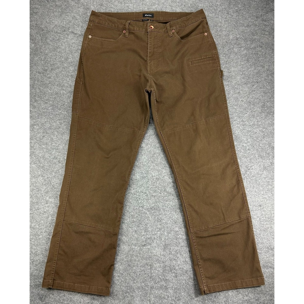 Brixton Builders Carpenter Work Pant Mens 36 Brown Relaxed Fit Comfort Stretch